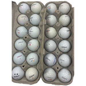Used Titleist Golf Balls Set Of 24 With Assorted Markings 102c